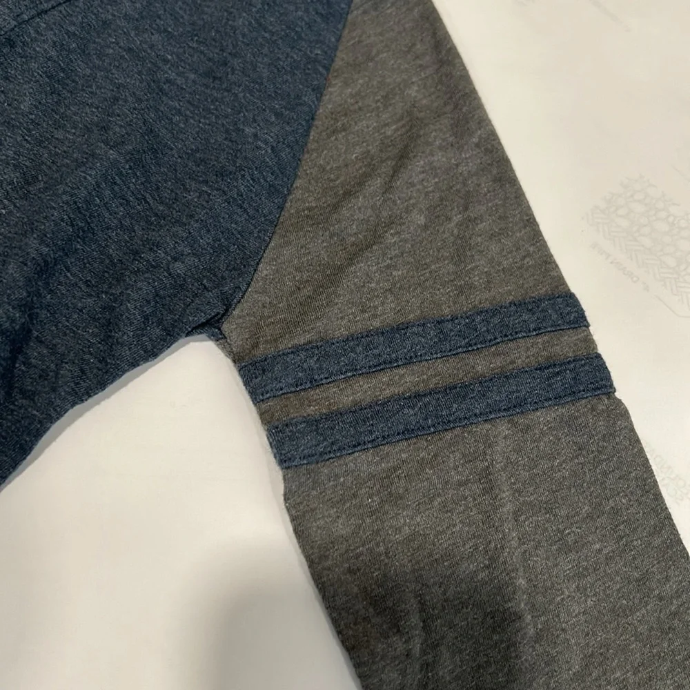 The Children's Place Long Sleeve Blue and Gray Henley Tee